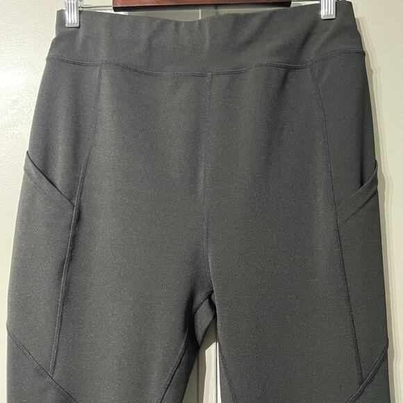 Pop Fit Athleisure Stretch Black Leggings Side Pockets | Women's Plus Size 2XL - Picture 2 of 10